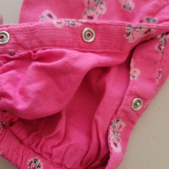 Old Navy Little Girls Pink  Floral jumper 3-6 month - Picture 5 of 8